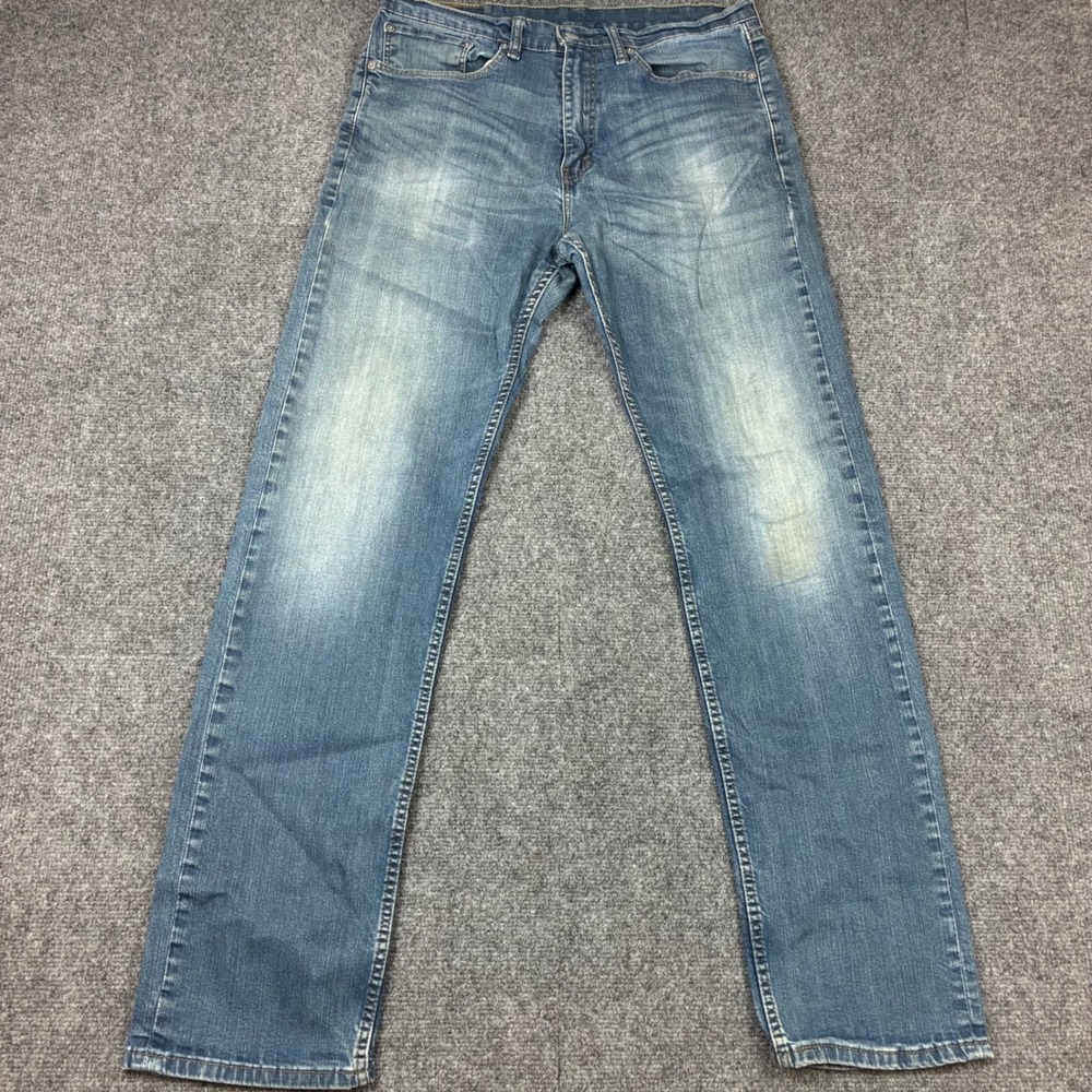 Levis 505 Regular Fit Straight Leg Mens Size 34x34 Jeans Blue Medium Wash Denim